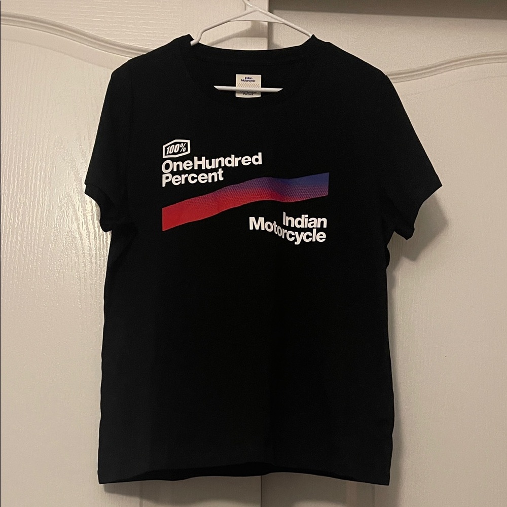 Black Indian Motorcycle NWOT 100% T-Shirt